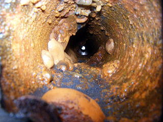 埋設されている水道管内部